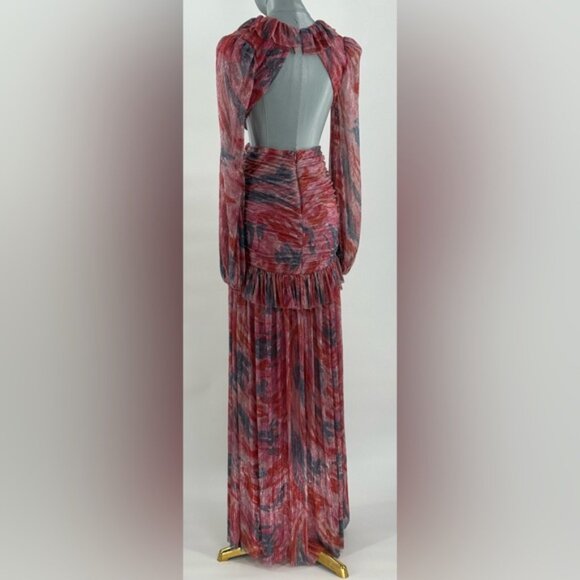 🆕 PATBO 🧿 NWOT Twist Metallic Ruched Gown, Pink - Sz BR 36 US 4 - Picture 8 of 14